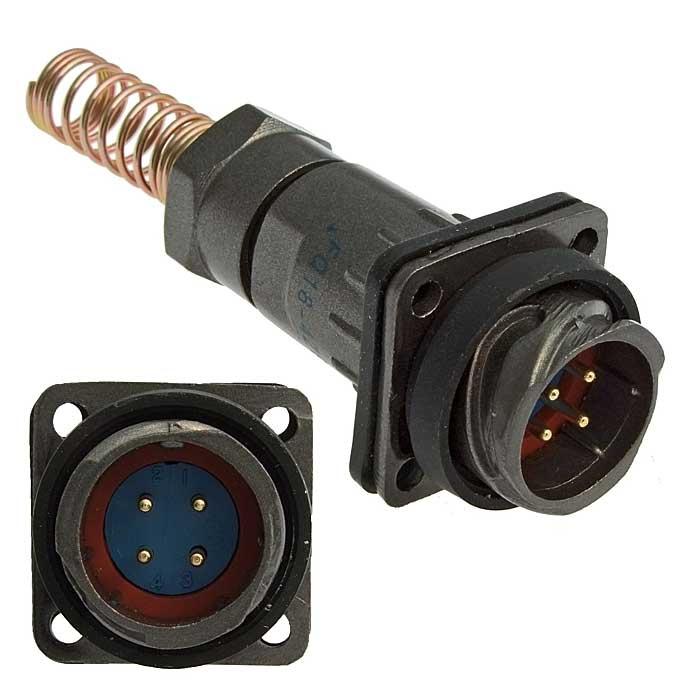 Разъём быстроразъёмный FQ18-4pin ZPJ-8, 4-х контактный фото 1
