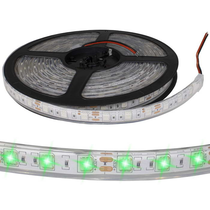 Светодиодная лента RUICHI, 5050, 300 LED, IP68, 12 В, цвет зелёный, катушка 5 м (цены указаны за 1 м) фото 1
