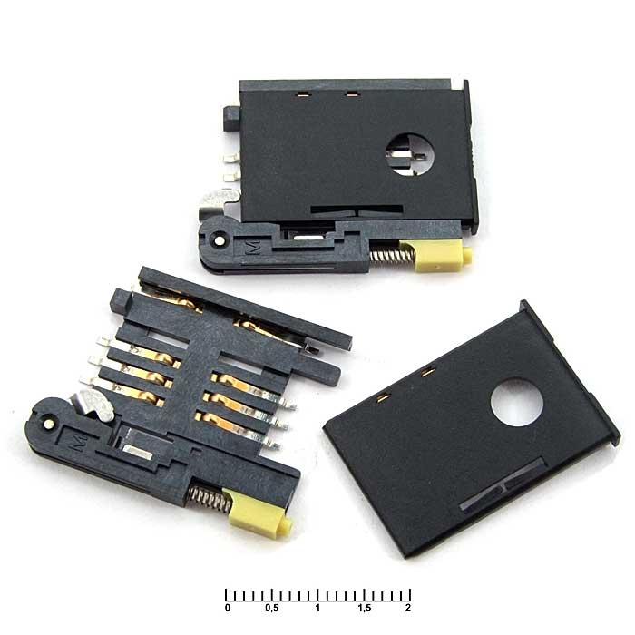 Держатель SIM RUICHI KF-016, 2Х3 - 6 контактов фото 1