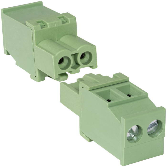 Разъемный клеммный блок на кабель RUICHI 2ERGKA-5.0-02P, розетка (F), 2 контакта, шаг 5.00 мм фото 1