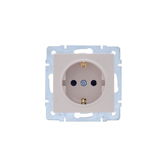 Розетка VESNA 742-0388-124B 1-я з/к c защитой от детей (без рамки) крем с/у LEZARD фото 1