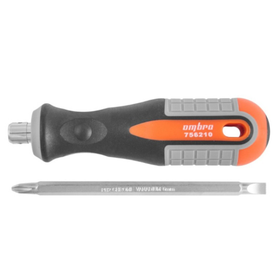 Отвертка стержневая двусторонняя ROUND GRIP, РН2,SL6x100 мм Ombra 756210 фото 1