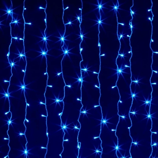 Гирлянда светодиодная "Занавес" 240 LED, 2*2 м, синий, с контроллером, IP20 фото 1
