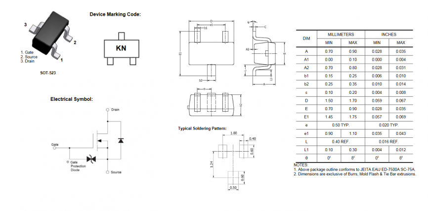 2SK3019 KUU полевой транзистор (MOSFET), N-канал, 30 В, 0.1 А, 8 Ом, SOT-523 фото 1