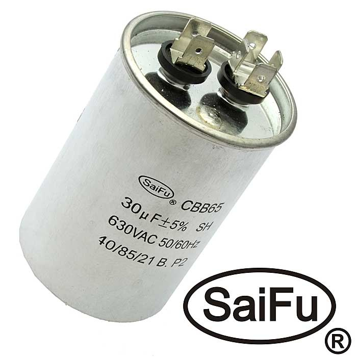 Пусковой конденсатор SAIFU CBB65, 30 мкФ, 630 В фото 1