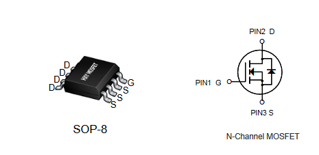 IRF7413TRPBF HXY полевой транзистор (MOSFET), N-канал, 30 В, 8.5 А, 18 мОм, 6 нКл, SOP-8 фото 2