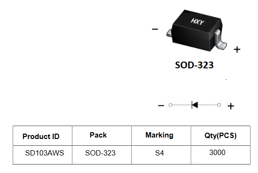 SD103AWS KUU диод Шоттки 40 В, 0.35 А, SOD-323 фото 2