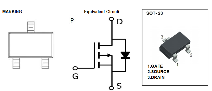IRLML6402 KUU полевой транзистор (MOSFET), P-канал, -20 В, -3,7 А, SOT-23 фото 2