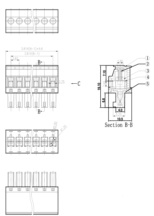 Клеммники DEGSON 15EDGKA-3.81-07P-14-100A(H) фото 2