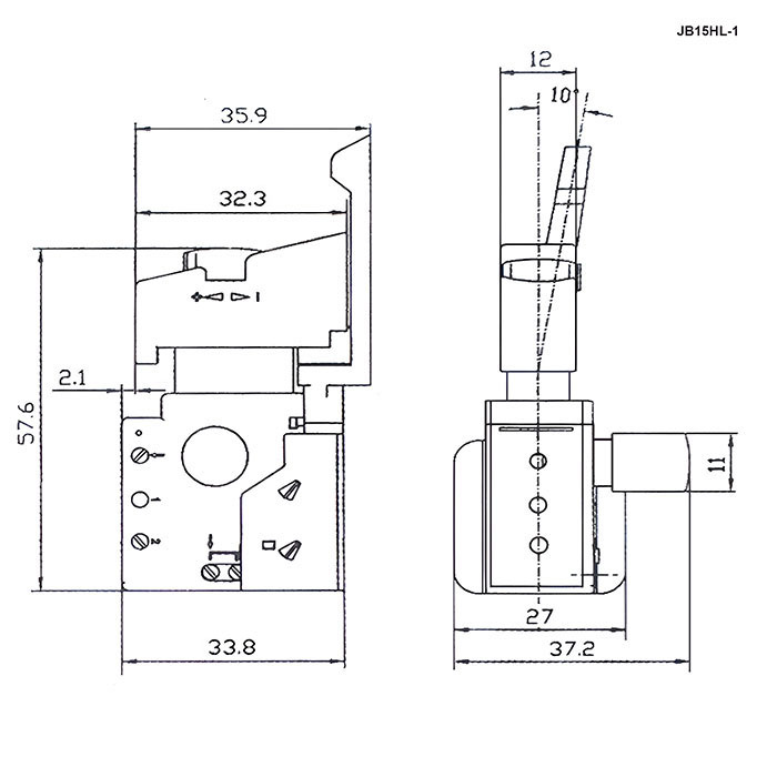 Выключатель для электроинструмента RUICHI JB15HL-1, 6 А, 250 В, 60 Гц, медь, корпус нейлоновый, c регулировкой оборотов, фиксацией и реверсом для дрели фото 2