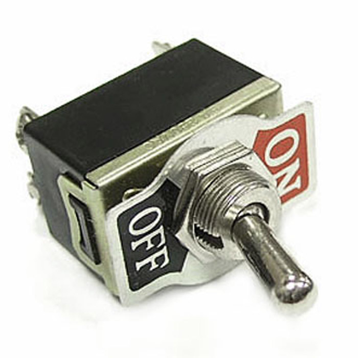 Тумблер двухпозиционный однополюсный RUICHI KN3(C)-201, 53х19.8х33 мм, ON-OFF, DPST, 6 А, 250 В, 50 мОм, 4 контакта, под винт фото 1