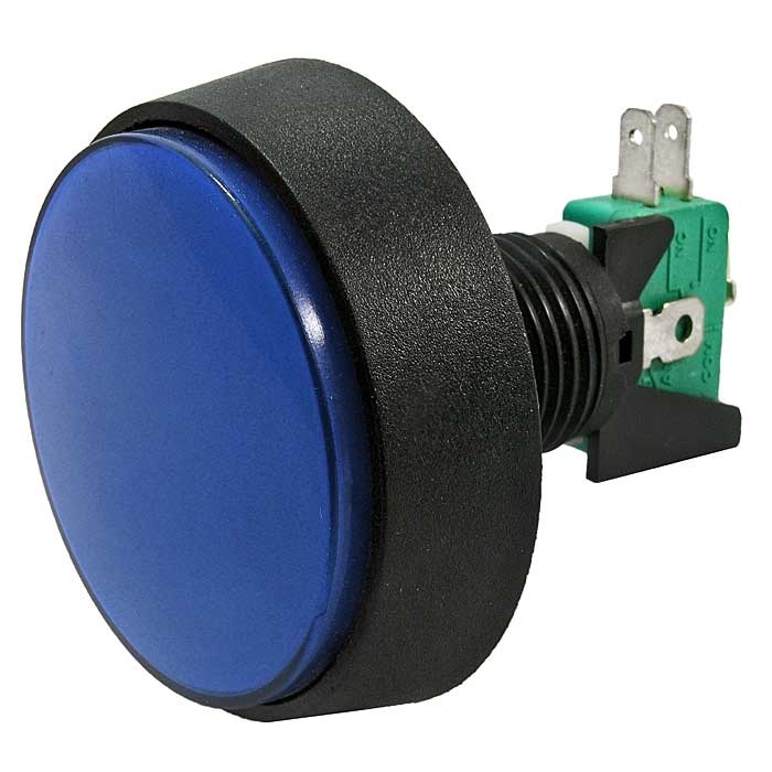 Кнопка GMSI круглая RUICHI 1B-C с LED подсветкой 12 В, 5 А, 30 мОм, 250 В, no-nc+nc-no, синяя фото 1