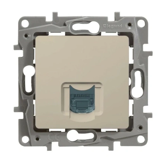 Розетка 672341  1-я комп. 1*RJ45 Cat.5 UTP сл.кость с/у (без рамки) Legrand ETIKA фото 1