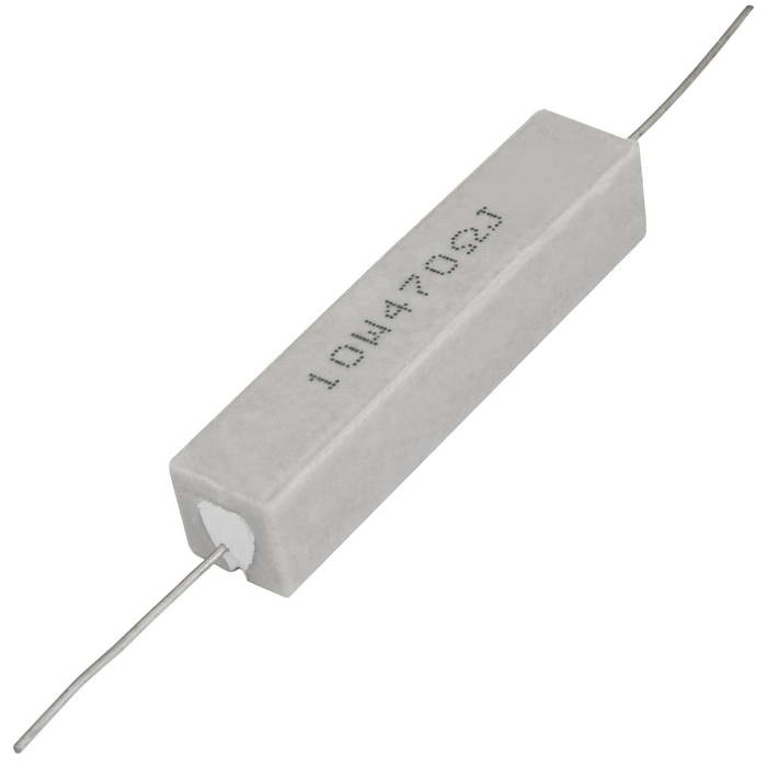 Мощный постоянный резистор XIN HUA RX27-1 470 Ом 10W 5% / SQP10, керамо-цементный  корпус фото 1