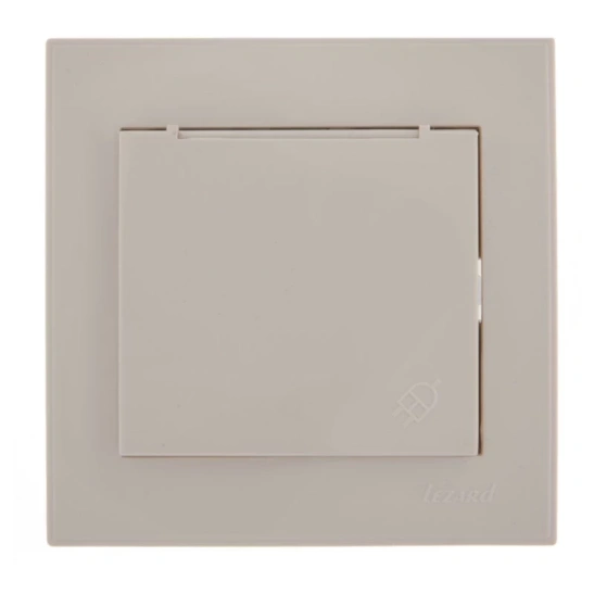 Розетка RAIN 703-0202-123  1-ая з/к с крышкой белая с/у керам.осн. РЭЙН Lezard фото 1
