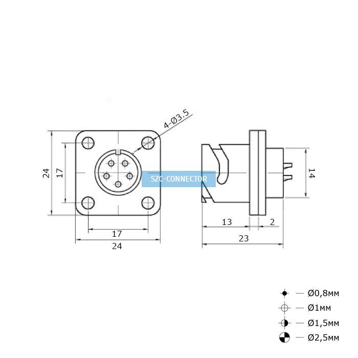 Разъём быстроразъёмный RUICHI FQ14-5pin ZK, 5-ти контактный фото 2