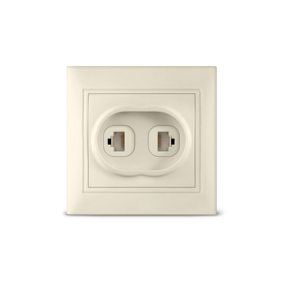 Розетка Б-С1086 компьютерная двухместная RJ45 сл.кость с/у "СЕВИЛЬ" УНИВЕРСАЛ фото 1