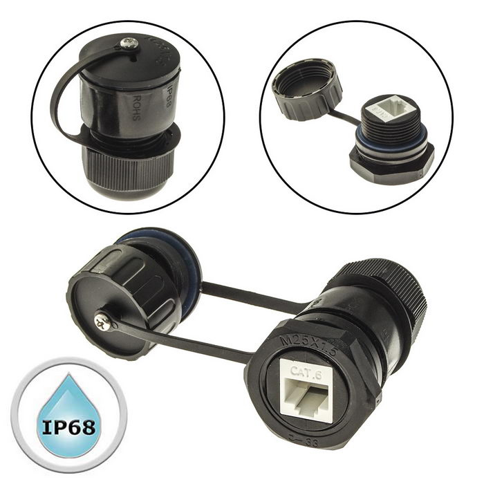 Разъём герметичный RUICHI RJ45M25Z1-6AG2 фото 1