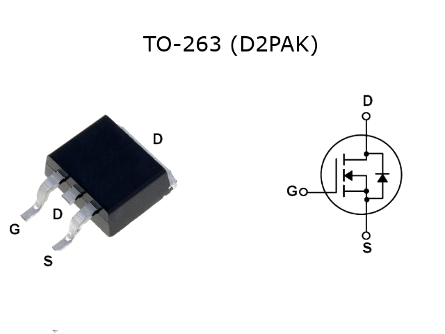IRF5305S JSMSEMI полевой транзистор (MOSFET), P-канал, -55 В, -20 А,60 мОм, TO-263 (D2PAK) фото 2