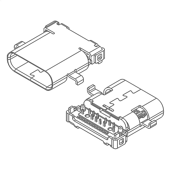 Разъём USB RUICHI USB3.1 TYPE-C 24PF-006, 24 контакта фото 2