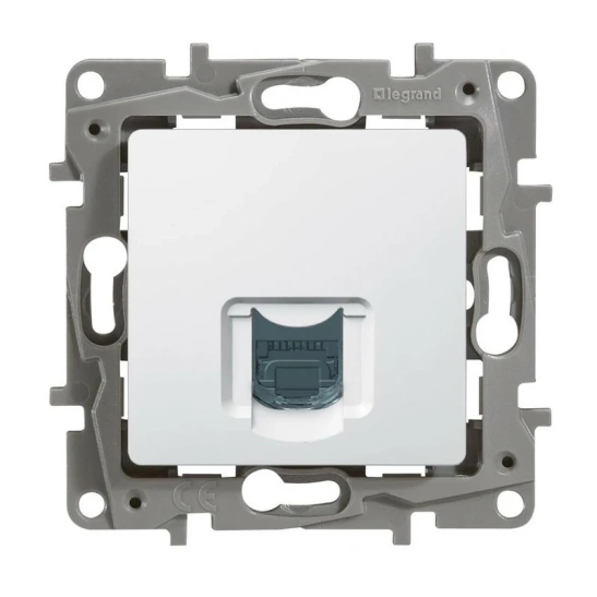 Розетка 672241  1-я комп. 1*RJ45 Cat.5 UTP бел с/у (без рамки) Legrand ETIKA фото 1