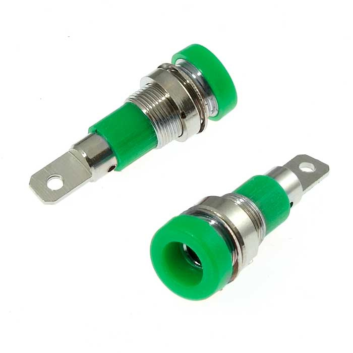 Гнездо RUICHI Z009 4 мм panel jack зелёный, на панель под пайку фото 1