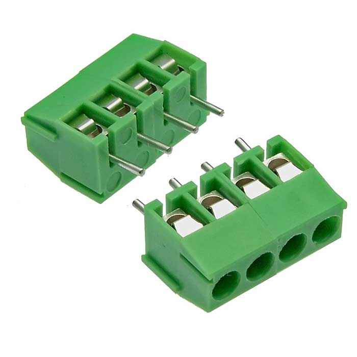 Винтовой клеммный блок RUICHI XY301V-A-4P на 4 клеммы M2.5, шаг 3.5 мм, 17.5 А, 24-14  AWG фото 1