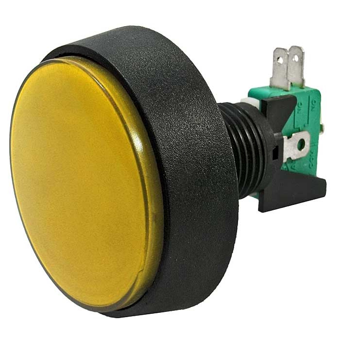 Кнопка GMSI круглая RUICHI 1B-C с LED подсветкой 12 В, 5 А, 30 мОм, 250 В, NO(NC)+NC(NO), желтая фото 1