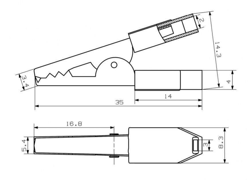 Зажим-крокодил RUICHI 8-0029 под пайку/обжим, 11 мм, 5 А, черный фото 2