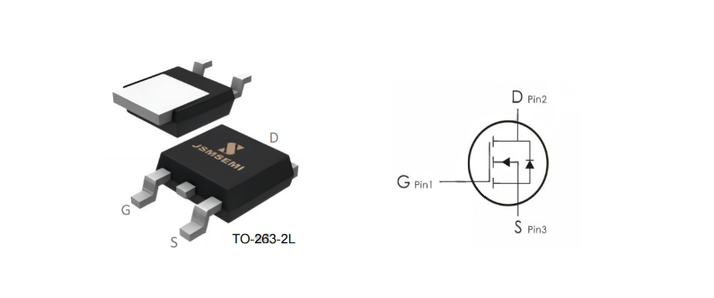 IRF9Z34NSTRLPBF JSMSEMI полевой транзистор (MOSFET), P-канал, -55 В, -35 А, 55 мОм, 40 нКл, TO-263 (D2PAK) фото 2