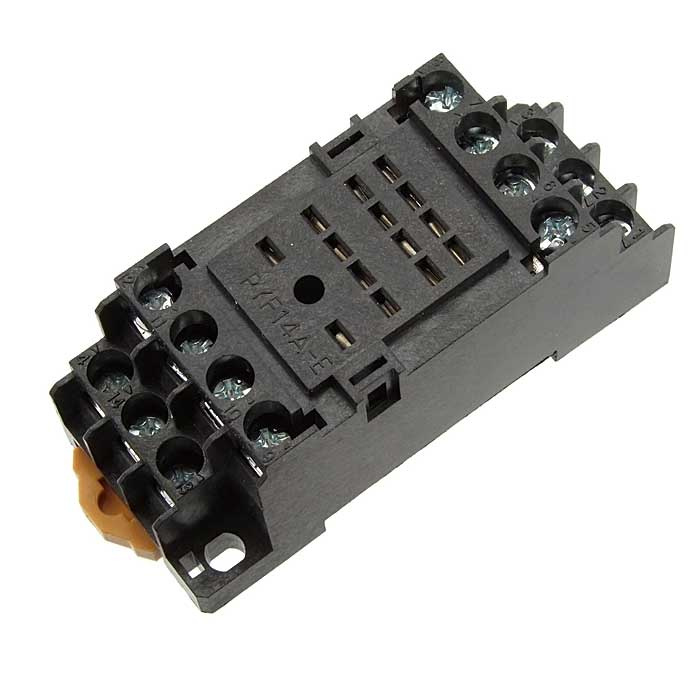 Колодка для электромагнитного реле RUICHI PYF14A для 4453(18F)-4, 10 А, 300 В, 14 клемм, 20-16 AWG/0,5-1,5 мм?, тип 4С фото 1