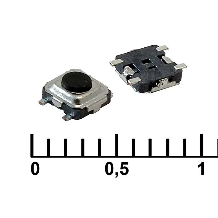 Тактовая кнопка RUICHI IT-1184, 3.35x3.35x1.5 мм, OFF-(ON), 50 мА, 12 В, 100 мОм фото 1