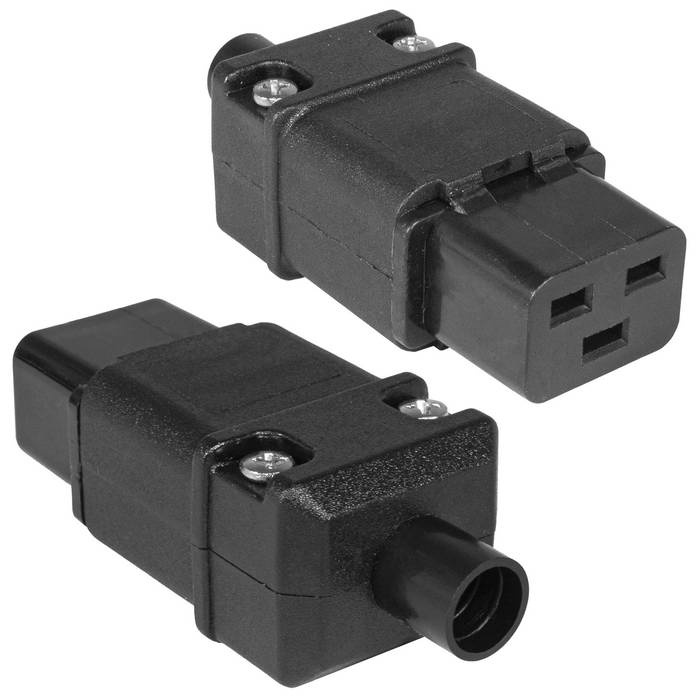Разъем питания штепсельный (розетка) RUICHI IEC-320-C19, 3-х полюсной, 220 В, 16 А, прямой фото 1