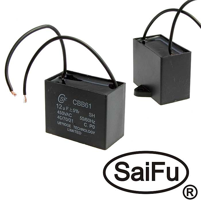 Пусковой конденсатор SAIFU CBB61, 12 мкФ, 450 В фото 1