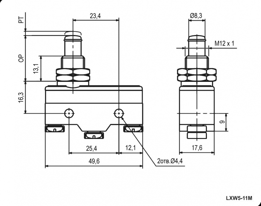 Микропереключатель RUICHI LXW5-11M, ON-(ON) 3P, 15 A, 250 В фото 2