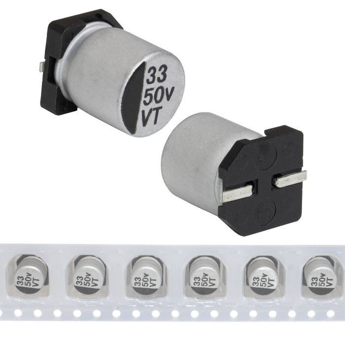 EVT050ADA330M0677 JWCO Конденсатор электролитический SMD, 33 мкФ, 50 В, 6.3х7.7 мм, -  55…+105 °C, наработка 2000 часов фото 1