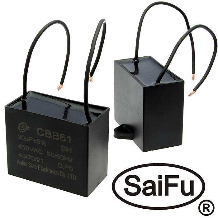 Пусковой конденсатор SAIFU CBB61, 30 мкФ, 450 В фото 1