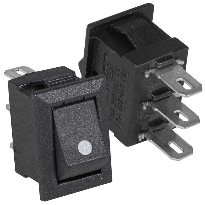 Клавишный переключатель RUICHI KCD5-101-C2-B/3P, ON-OFF, 3 контакта, черный фото 1