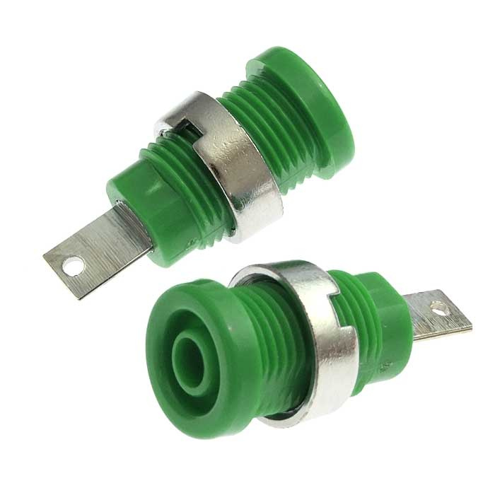 Гнездо RUICHI Z013 4 мм panel jack зелёный, на панель под пайку фото 1