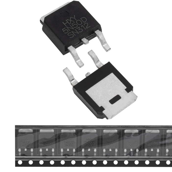 HXY5N50D HXY полевой транзистор (MOSFET), N-канал, 500 В, 5 А, 1.8 Ом, 13 нКл, TO-252 (DPAK) фото 1