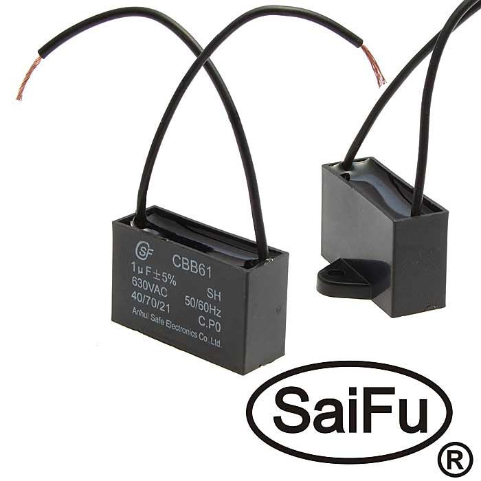 Пусковой конденсатор SAIFU CBB61, 1 мкФ, 630 В фото 1
