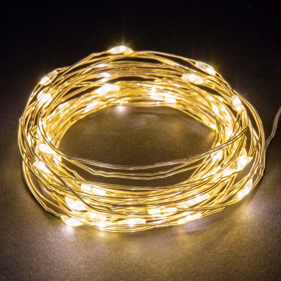 Гирлянда светодиодная TDM "Роса20" 2хАА (SQ0361-0051) 20 LED, 2 м, теплый белый, IP20 фото 1