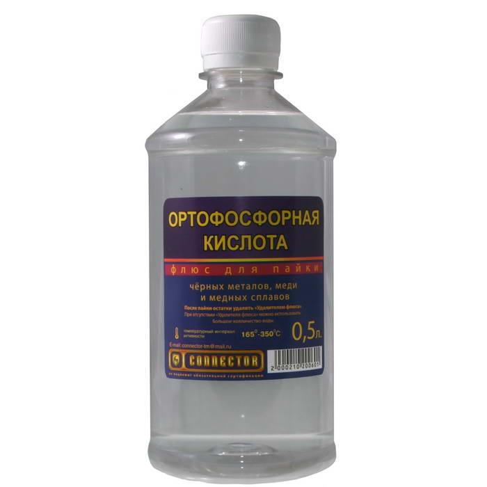 Флюс паяльный Флюс кислота ортофосфорная 0.5л фото 1