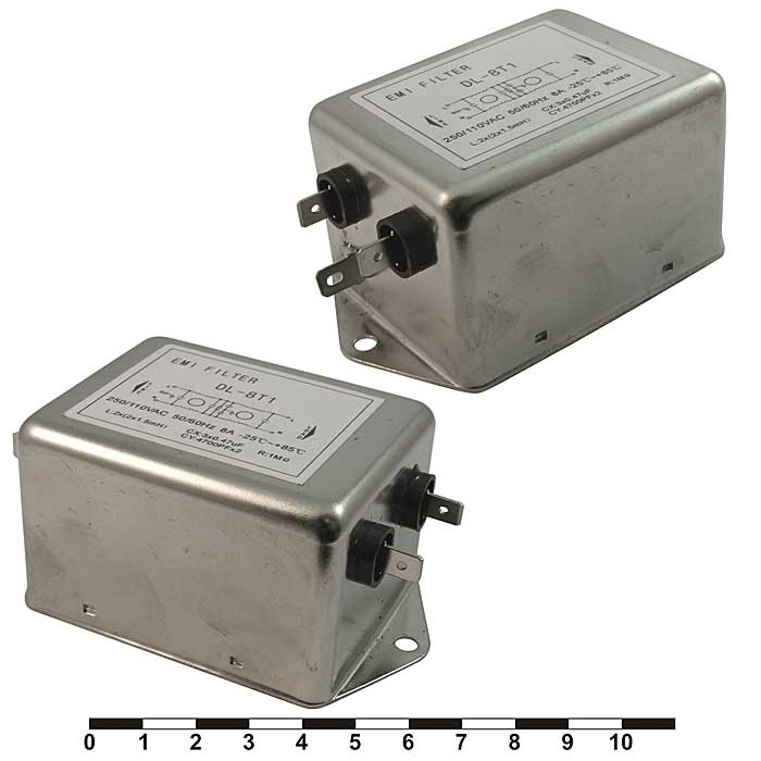 Сетевой фильтр RUICHI DL-8T1 8A. 250V, 4,7 нФ фото 1