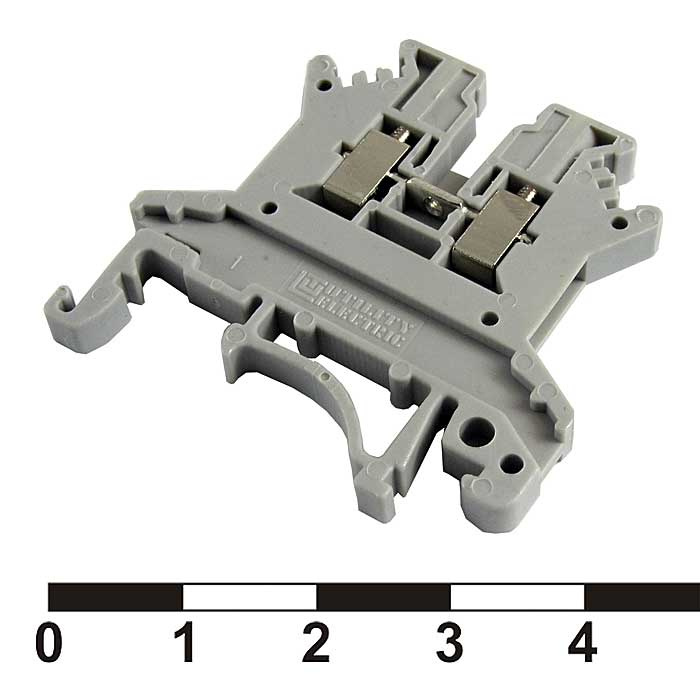 Клеммная колодка на DIN-рейку RUICHI PC 1.5, 10 А, 800 В, 1-проводное соединение, 26-16 AWG, PA66, корпус серый фото 1