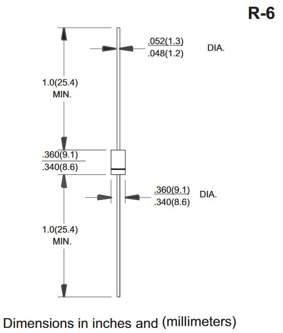 FR603 MIC быстродействующий диод, 200 В, 6 А, 150 нс, R-6 фото 2