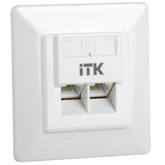 Внутренняя информационная розетка RJ45 кат.6 UTP 2 порта ITK (CS2-1C06U-2-1) фото 1