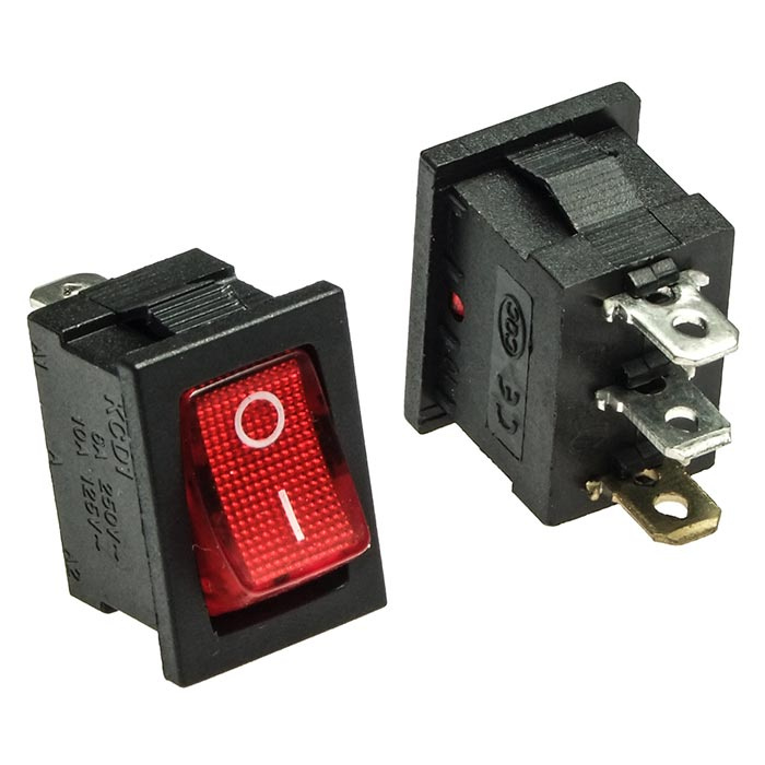 Клавишный переключатель RUICHI KCD1-101N-C3 R/3P, ON-OFF фото 1
