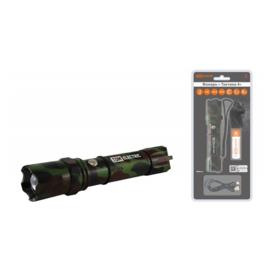Фонарь TDM "Тактика 4" 1 CREE LED, SQ0350-0053 фото 1