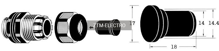 Кабельный ввод ZTM-ELECTRO SPR-140-B, EPDM фото 2